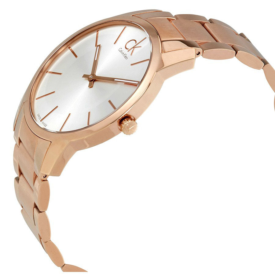 Calvin Klein City White Mother of Pearl Dial Rose Gold Steel Strap Watch for Women - K2G23646 Watches Calvin Klein   