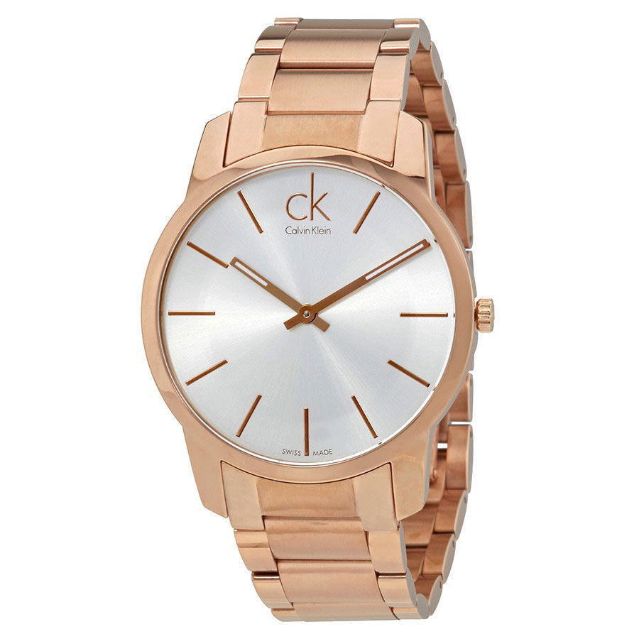 Calvin Klein City White Dial Rose Gold Steel Strap Watch for Men - K2G21646 Watches Calvin Klein   