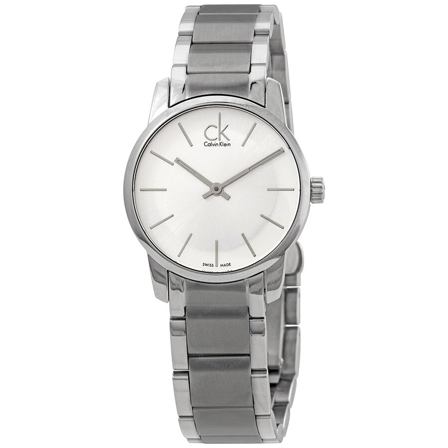 Calvin Klein City Silver Dial Silver Steel Strap Watch for Women - K2G23126 Watches Calvin Klein   