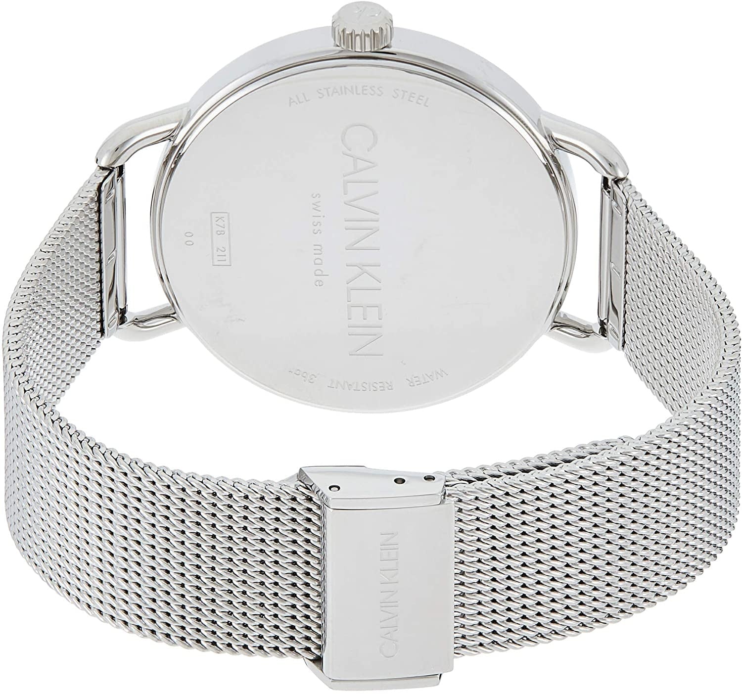 Calvin Klein City Chronograph White Dial Silver Mesh Bracelet Watch for Men - K2G27126 Watches Calvin Klein   