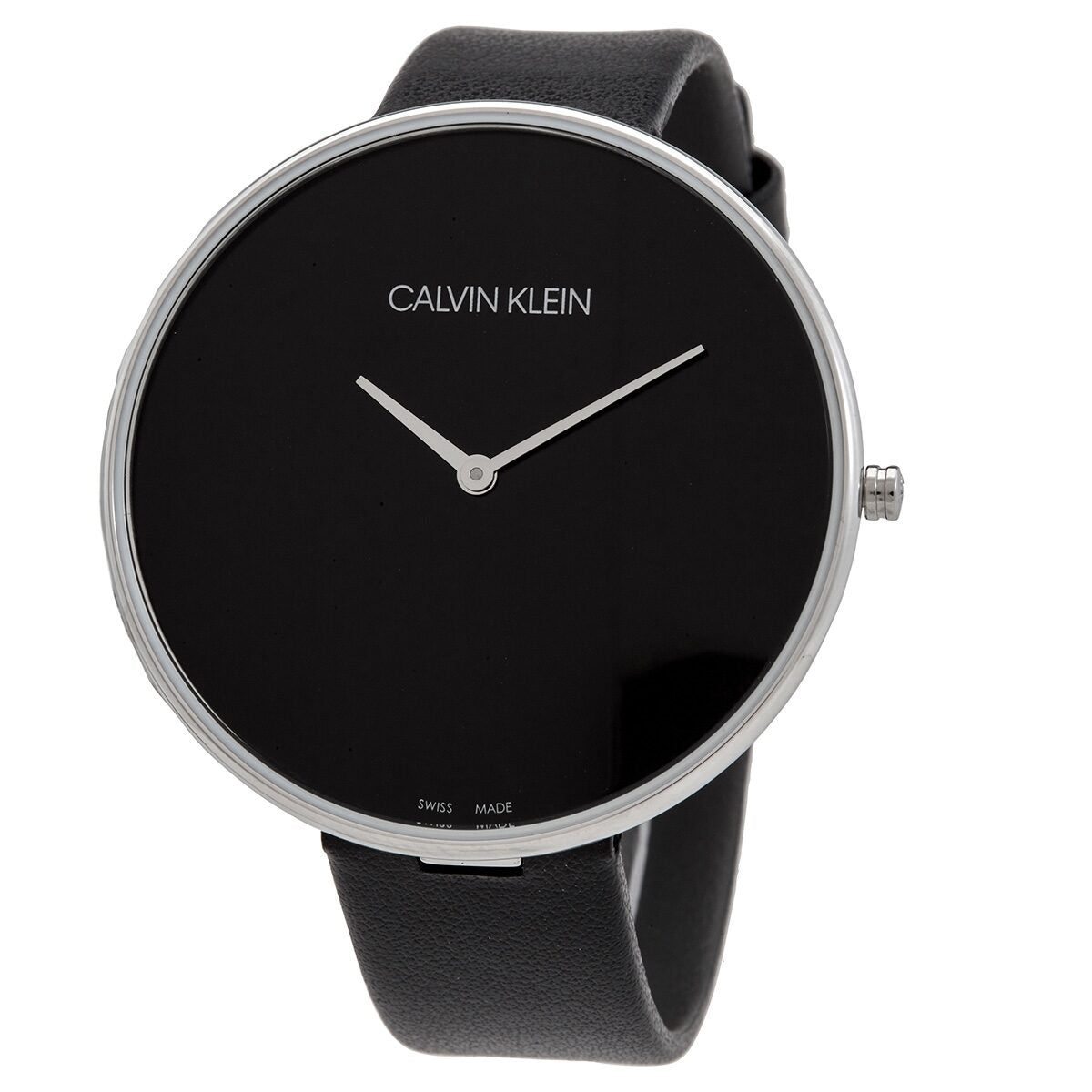 Calvin Klein Full Moon Black Dial Black Leather Strap Watch for Women - K8Y231C1 Watches Calvin Klein   