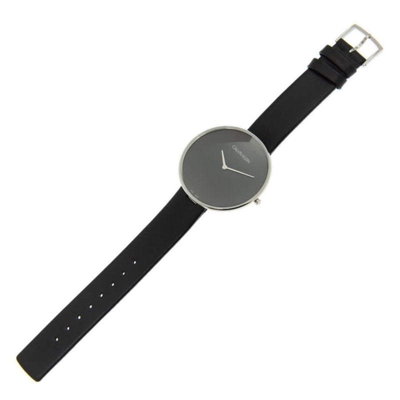 Calvin Klein Full Moon Black Dial Black Leather Strap Watch for Women - K8Y231C1 Watches Calvin Klein   