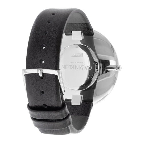 Calvin Klein Full Moon Black Dial Black Leather Strap Watch for Women - K8Y231C1 Watches Calvin Klein   