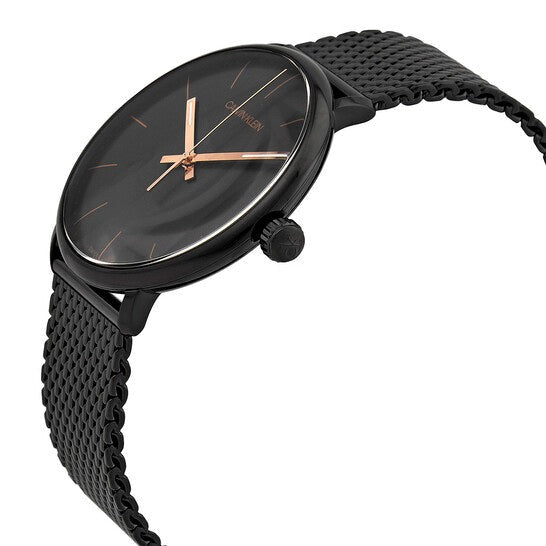 Calvin Klein High Noon Quartz Black Dial Black Mesh Bracelet Watch for Men - K8M21421 Watches Calvin Klein   