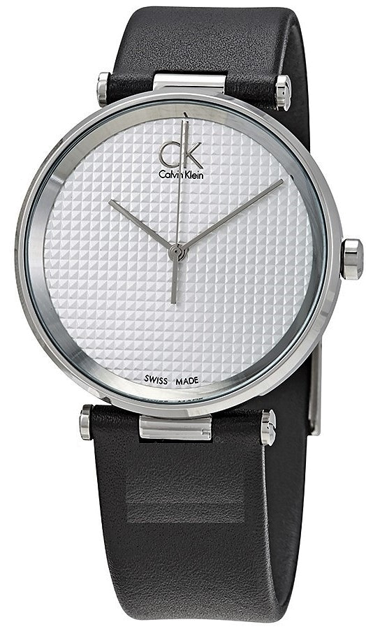 Calvin Klein Sight Silver Dial Black Leather Strap Watch for Men - K1S21120 Watches Calvin Klein   