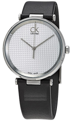 Calvin Klein Sight Silver Dial Black Leather Strap Watch for Men - K1S21120 Watches Calvin Klein   