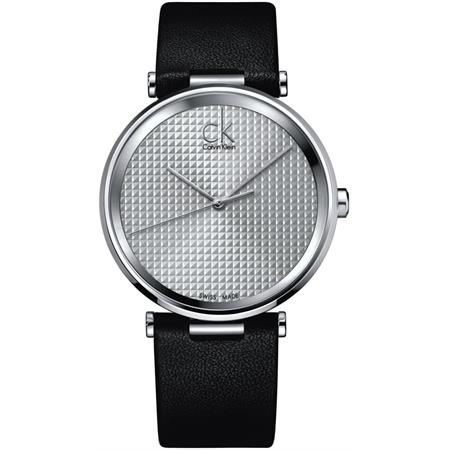 Calvin Klein Sight Silver Dial Black Leather Strap Watch for Men - K1S21120 Watches Calvin Klein   