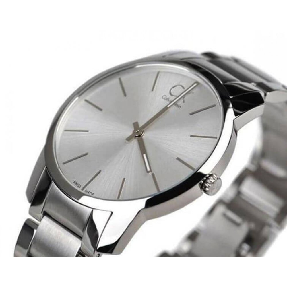 Calvin Klein City Silver Dial Silver Steel Strap Watch for Men - K2G21126 Watches Calvin Klein   