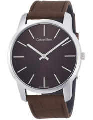 Calvin Klein City Brown Dial Brown Leather Strap Watch for Men - K2G211GK Watches Calvin Klein   