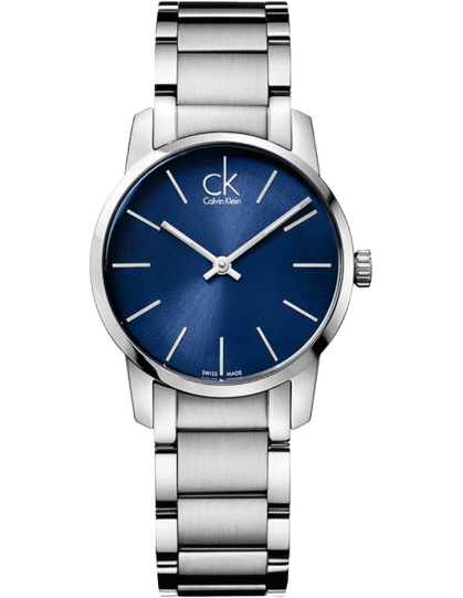 Calvin Klein City Blue Dial Silver Steel Strap Watch for Women - K2G2314N Watches Calvin Klein   