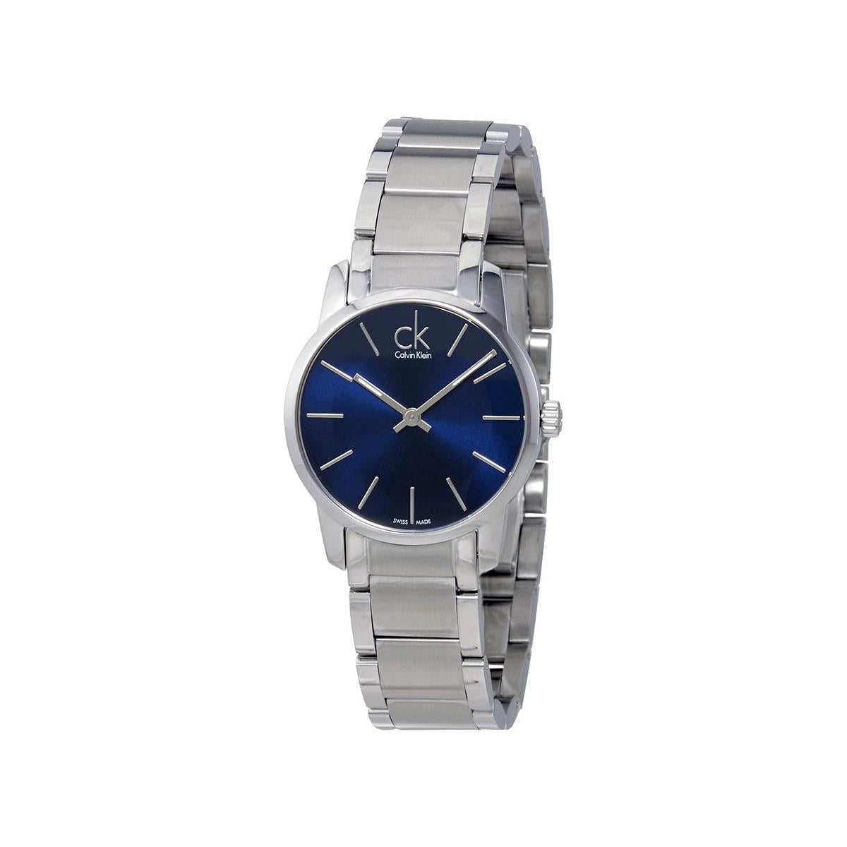 Calvin Klein City Blue Dial Silver Steel Strap Watch for Women - K2G2314N Watches Calvin Klein   