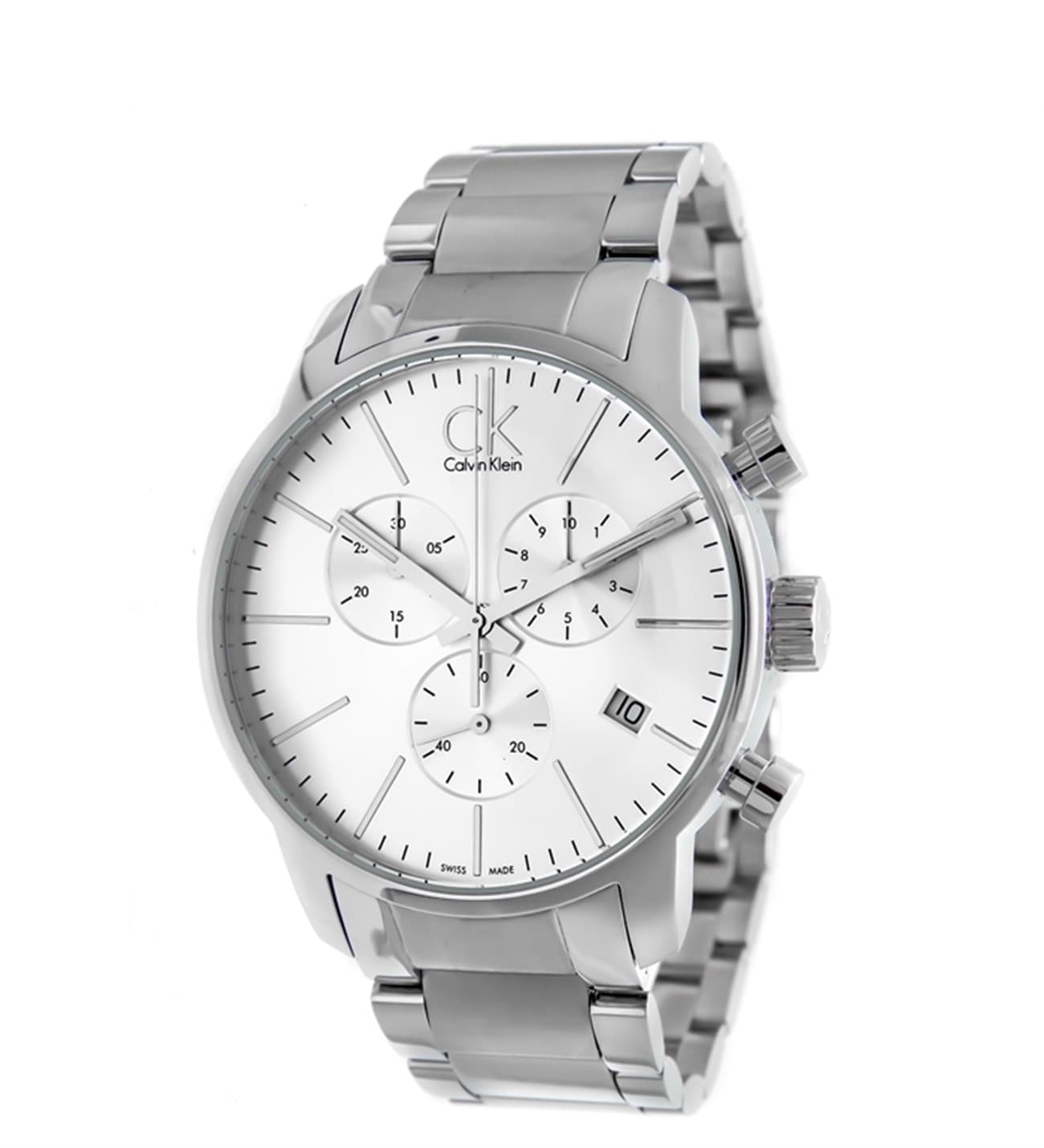 Calvin Klein City White Dial Silver Steel Strap Watch for Men - K2G27146 Watches Calvin Klein   