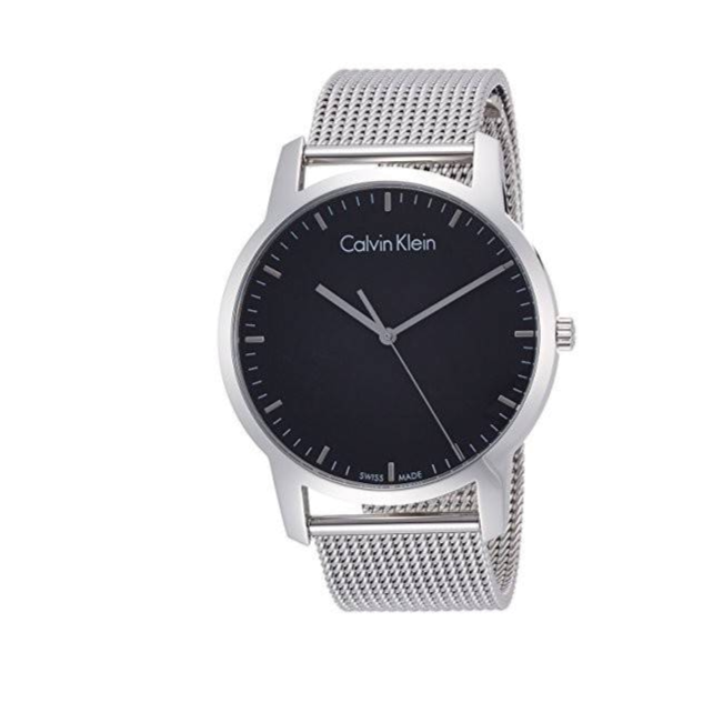 Calvin Klein City Chronograph Black Dial Silver Mesh Bracelet Watch for Men - K2G2G121 Watches Calvin Klein   