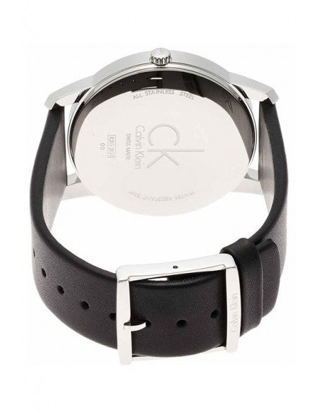 Calvin Klein City Quartz Black Dial Black Leather Strap Watch for Men - K2G2G1C1 Watches Calvin Klein   