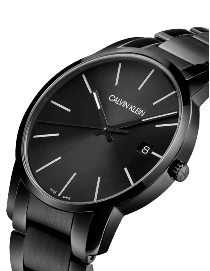 Calvin Klein City Quartz Black Dial Black Steel Strap Watch for Men - K2G2G4B1 Watches Calvin Klein   