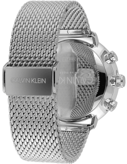 Calvin Klein High Noon Silver Dial Silver Mesh Bracelet Watch for Men - K8M27126 Watches Calvin Klein   