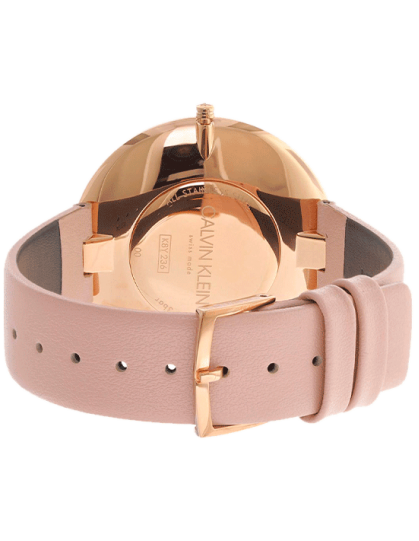 Calvin Klein Full Moon Silver Dial Pink Leather Stap Watch for Women - K8Y236Z6 Watches Calvin Klein   