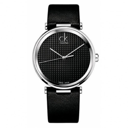 Calvin Klein Sight Black Dial Black Leather Strap Watch for Men - K1S21102 Watches Calvin Klein   