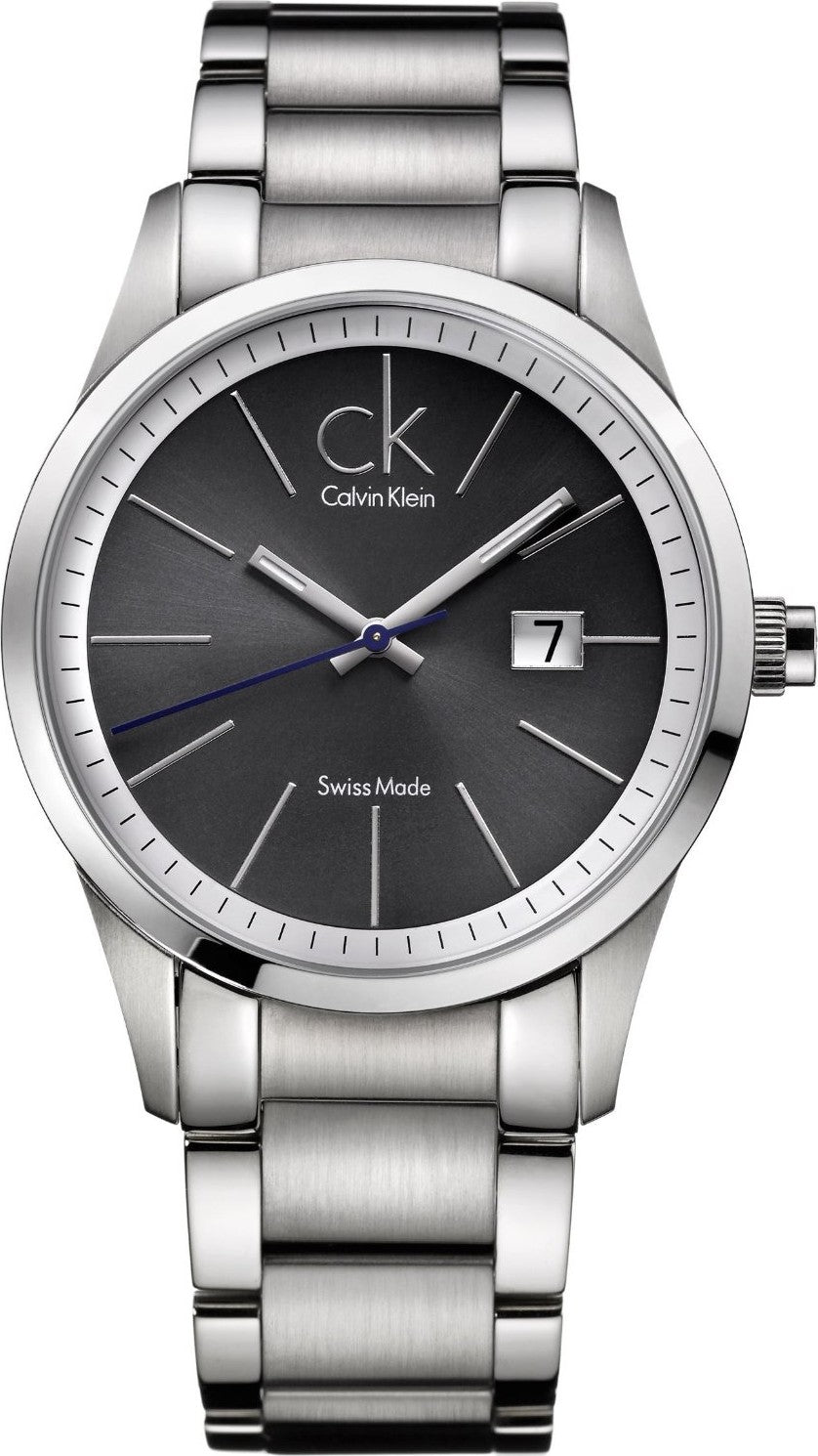 Calvin Klein Bold Black Dial Silver Steel Strap Watch for Men - K2246107 Watches Calvin Klein   