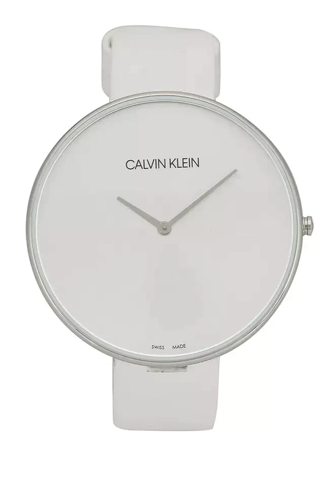 Calvin Klein Full Moon White Dial White Leather Strap Watch for Women - K8Y231L6 Watches Calvin Klein   