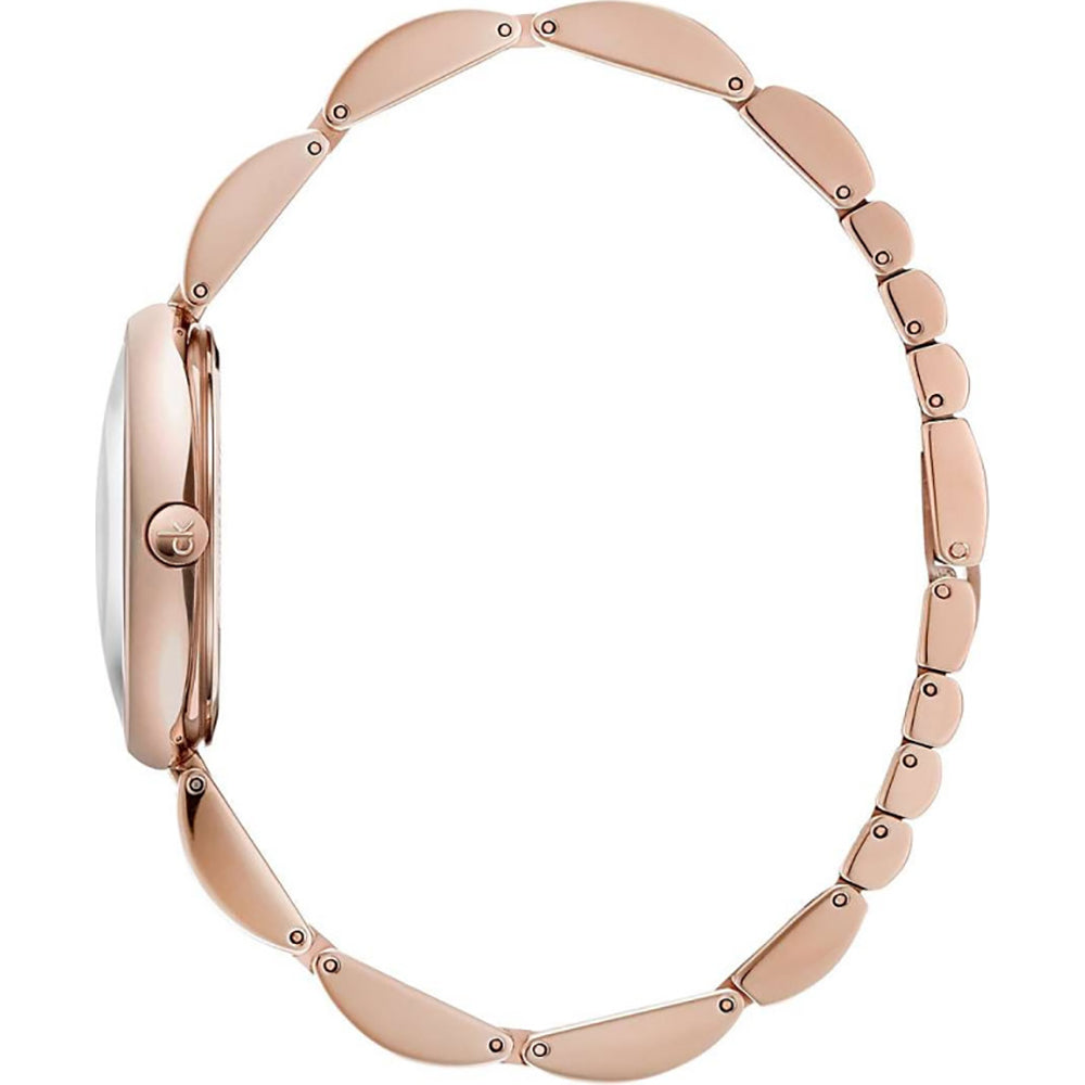 Calvin Klein Wavy White Dial Rose Gold Steel Strap Watch for Women - K9U23646 Watches Calvin Klein   