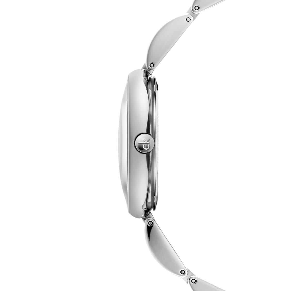 Calvin Klein Wavy Silver Dial Silver Steel Strap Watch for Women - K9U23146 Watches Calvin Klein   