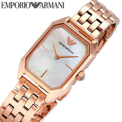 Emporio Armani Giola White Mother of Pearl Dial Rose Gold Stainless Steel Strap Watch For Women - AR11147 Watches Emporio Armani   