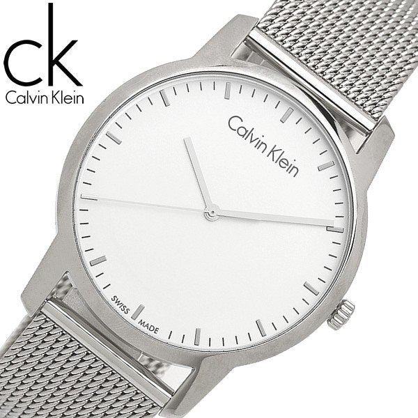 Calvin Klein City Chronograph White Dial Silver Mesh Bracelet Watch for Men - K2G2G126 Watches Calvin Klein   