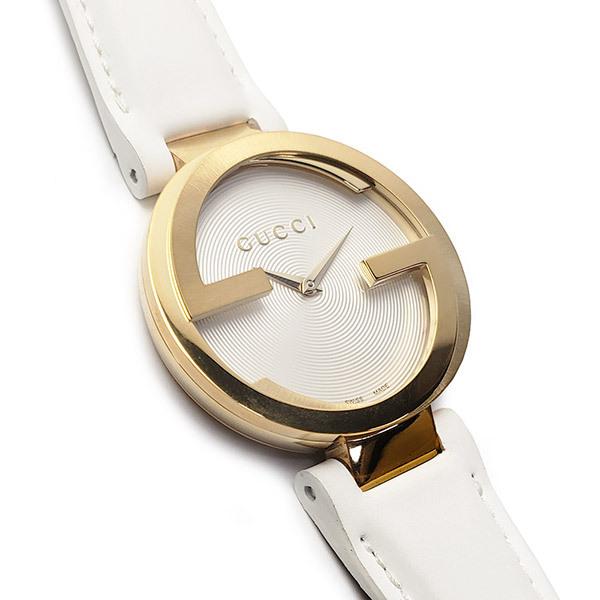 Gucci G Interlocking White Dial White Leather Strap Watch For Women - YA133327 Watches Gucci   