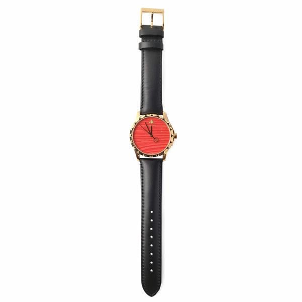 Gucci G Timeless Coral Red Dial Black Leather Strap Watch For Men - YA126464 Watches Gucci   