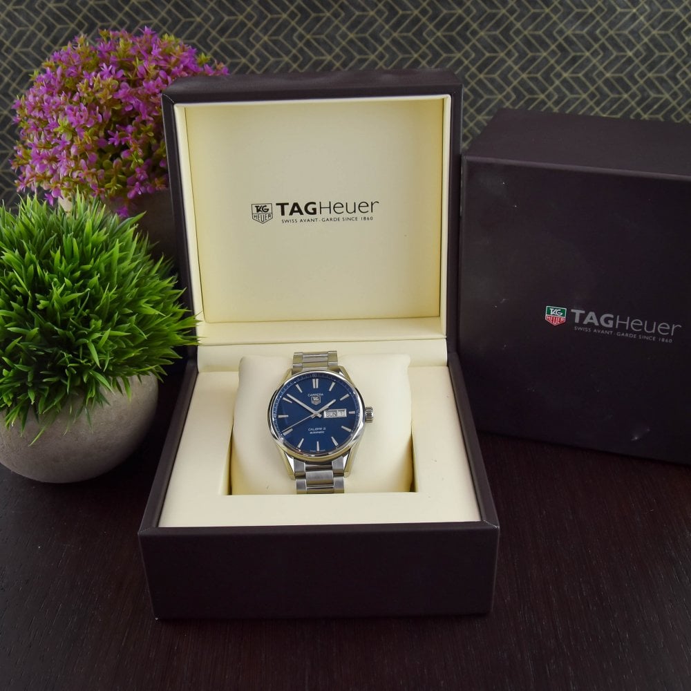 Tag Heuer Carrera Automatic 41mm Blue Dial Silver Steel Strap Watch for Men - WAR201E.BA0723 Watches Tag Heuer   