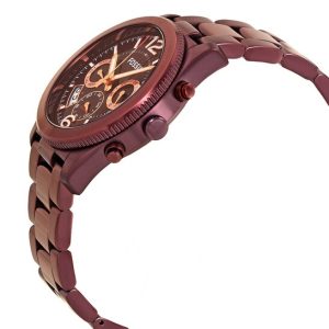 Fossil Perfect Boyfriend Multifunction Maroon Dial Maroon Steel Strap Watch for Women - ES4110 Watches Fossil   