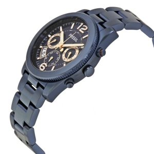 Fossil Perfect Boyfriend Multifunction Blue Dial Blue Steel Strap Watch for Women - ES4093 Watches Fossil   