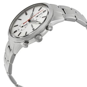 Fossil Townsman White Dial Silver Steel Strap Watch for Men - FS5346 Watches Fossil   