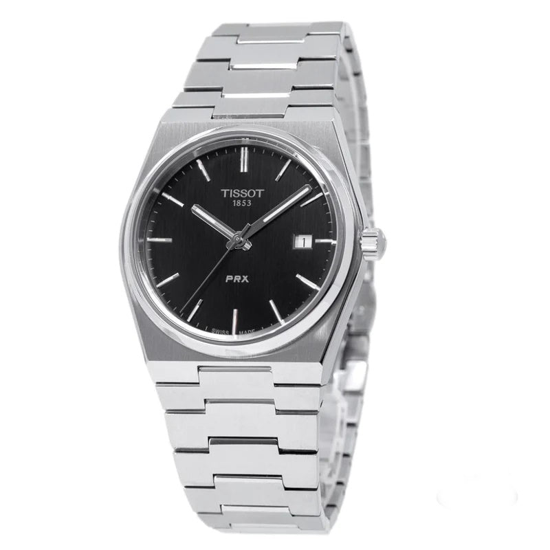 Tissot PRX Quartz Stainless Steel Black Dial Watch For Men - T137.410.11.051.00 Watches Tissot   