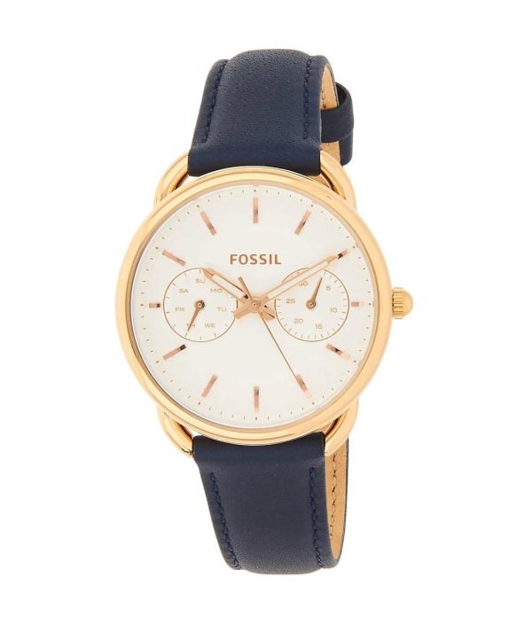 Fossil Tailor White Dial Blue Leather Strap Watch for Women - ES4260 Watches Fossil   