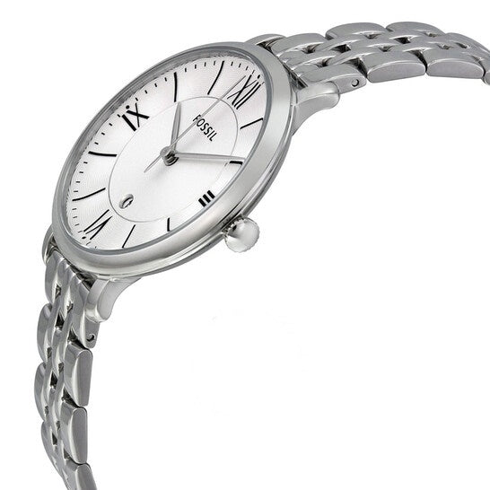 Fossil Jacqueline White Dial Silver Steel Strap Watch for Women - ES3433 Watches Fossil   