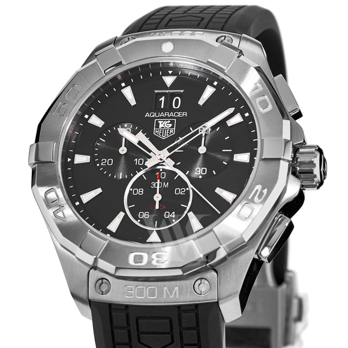 Tag Heuer Aquaracer Quartz Chronograph Black Dial Black Rubber Strap Watch for Men - CAY1110.FT6041 Watches Tag Heuer   