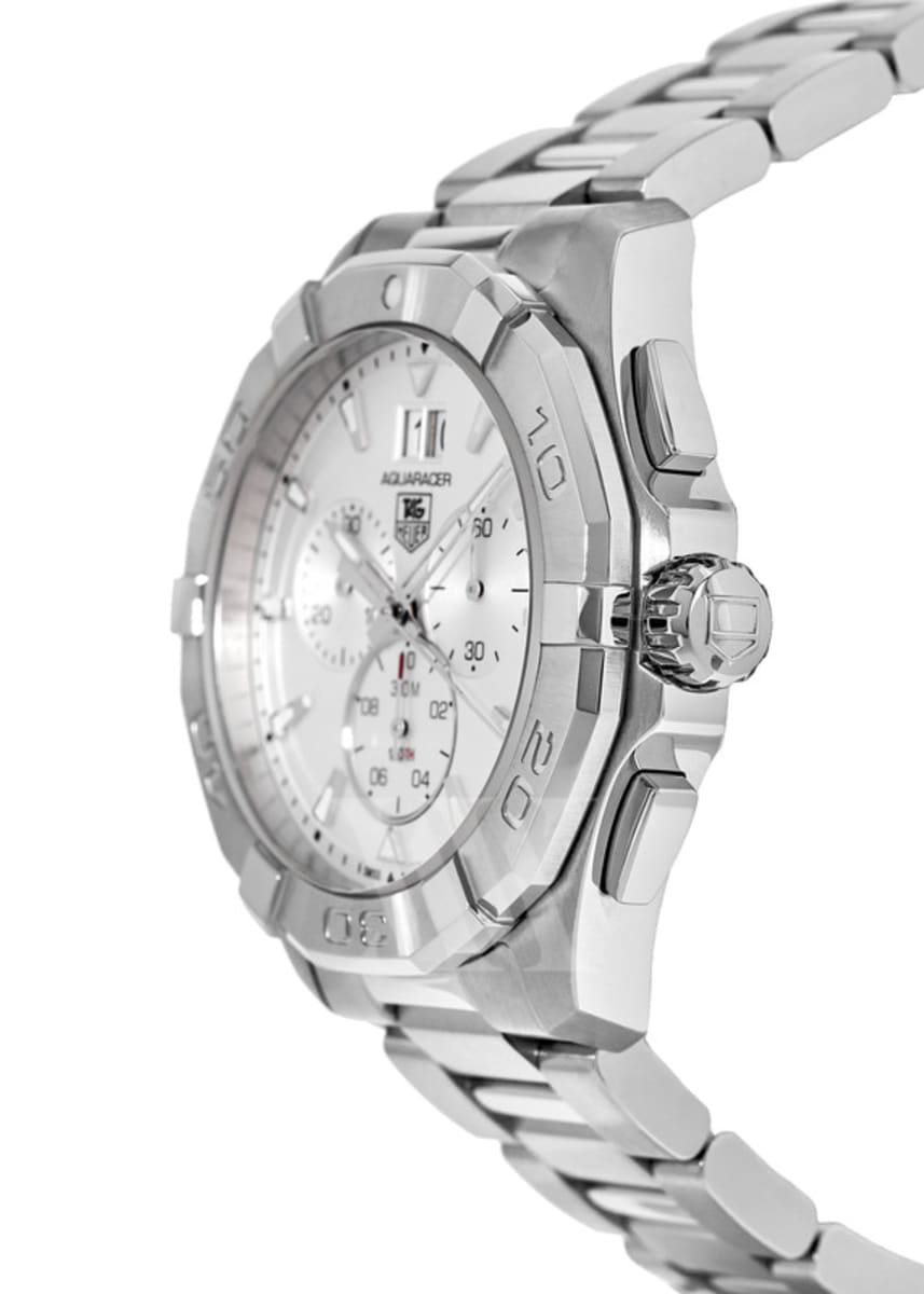 Tag Heuer Aquaracer 43mm White Dial Steel Strap Watch for Men - CAY1111.BA0927 Watches Tag Heuer   