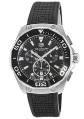 Tag Heuer Carrera Aquaracer Quartz Chronograph Black Dial Black Rubber Strap Watch for Men - CAY111A.FT6041 Watches Tag Heuer   