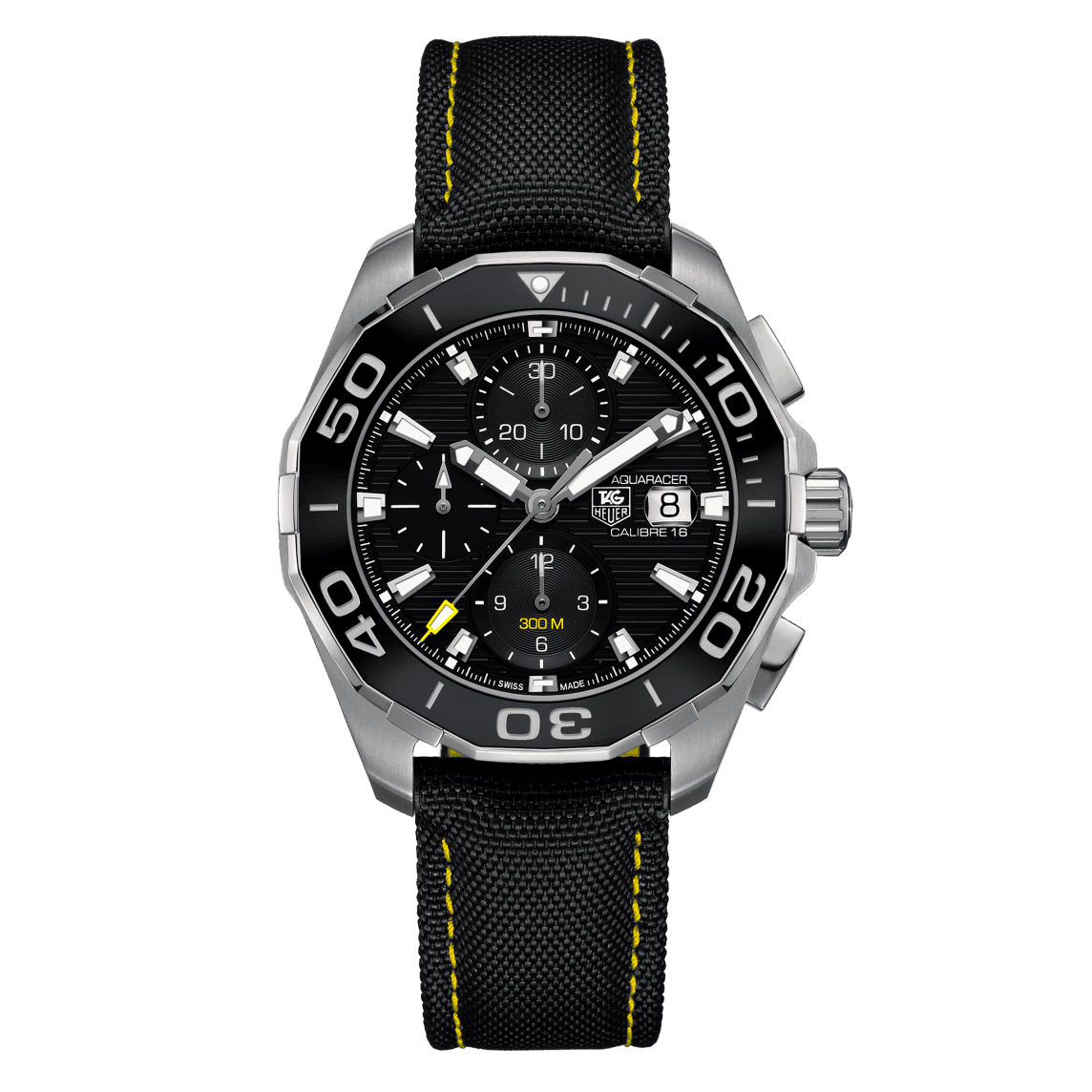 Tag Heuer Aquaracer Automatic Chronograph Black Dial Black Nylon Strap Watch for Men - CAY211A.FC6361 Watches Tag Heuer   