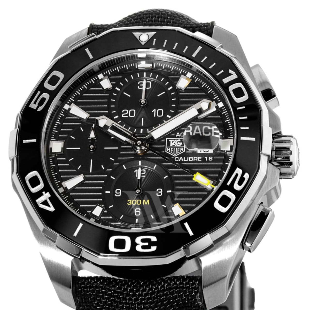 Tag Heuer Aquaracer Automatic Chronograph Black Dial Black Nylon Strap Watch for Men - CAY211A.FC6361 Watches Tag Heuer   