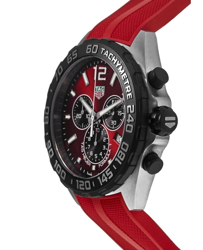 Tag Heuer Formula 1 Chronograph 41mm Red Dial Red Rubber Strap Watch for Men - CAZ101AN.FT8055 Watches Tag Heuer   