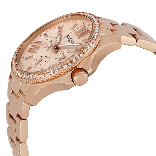 Fossil Jacqueline Multi Function Mother of Pearl Dial Rose Gold Steel Strap Watch for Women - ES3757 Watches Fossil   