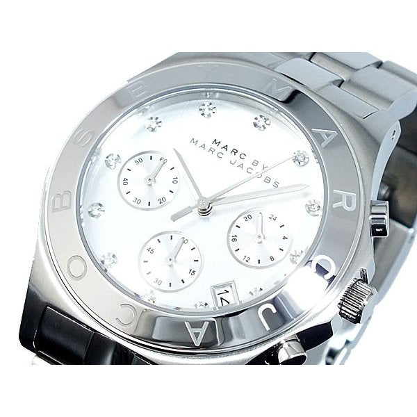 Marc Jacobs Blade White Dial SIlver Stainless Steel Strap Watch for Women - MBM3100 Watches Marc Jacobs   