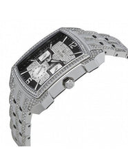 Bulova Crystal Collection Black Dial Silver Steel Strap Watch for Men - 98C108 Watches Bulova   