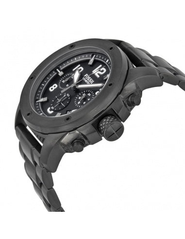 Fossil Machine Chronograph Black Dial Black Steel Strap Watch for Men - FS4927 Watches Fossil   