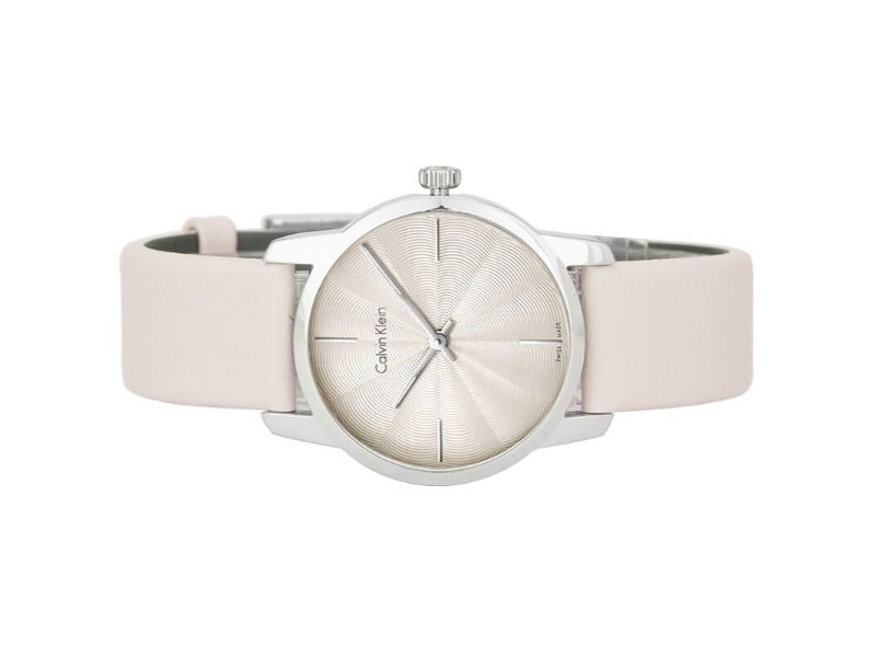 Calvin Klein City White Dial White Leather Strap Watch for Women - K2G231XH Watches Calvin Klein   