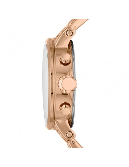 Fossil Boyfriend Chronograph Brown Dial Rose Gold Steel Strap Watch for Women - ES3494 Watches Fossil   