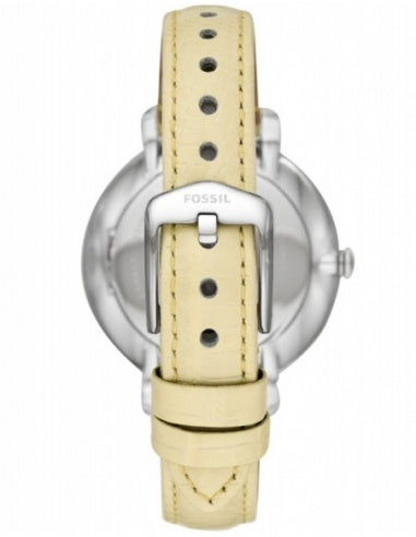 Fossil Jacqueline Three-Hand White Dial Yellow Leather Strap Watch for Women - ES4812 Watches Fossil   